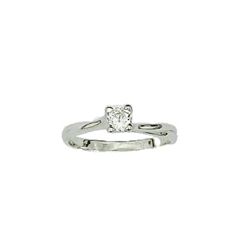 ANILLO MUJER HURJO DISEÑO PLATA DE LEY 925 SOLITARIO CON CIRCONITA BLANCA CUATRO GARRAS RETORCIDA