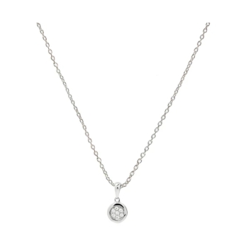 COLLAR LINEARGENT MUJER PLATA DE LEY 925 BAÑO DE RODIO CON COLGANTE DISEÑO REDONDO 7 MILÍMETROS CIRCONITAS BLANCAS CIRCONITAS BL