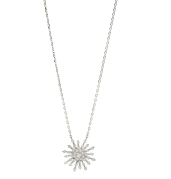 GARGANTILLA MUJER LINEARGENT PLATA DE LEY 925 CON MOTIVO DE ESTRELLA Y CIRCONITAS BLANCAS.