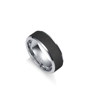 ANILLO VICEROY MAGNUM HOMBRE ACERO Y EN LA PARTE CENTRAL TEXTURA IP GUN NEGRO