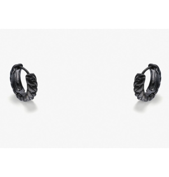 PENDIENTES ARO HOMBRE RADIANT ACERO IP NEGRO 15X4 MILÍMETROS DISEÑO ENTRELAZADO