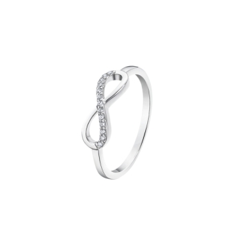 ANILLO LOTUS SILVER TRENDY LP1872-3/114 MUJER PLATA DE LEY 925 FORMA INFINITO LISO Y CIRCONITAS