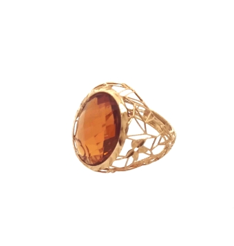 SORTIJA ORO AMARILLO PIEDRA FACETADA AMATISTA