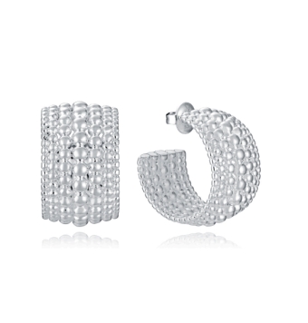 PENDIENTES ARO MUJER VICEROY FASHION ACERO BAÑO PLATA DIÁMETRO 21.5 MILÍMETROS SIETE FILAS DE BOLITAS