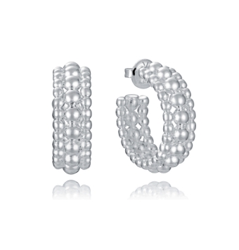 PENDIENTES ARO MUJER VICEROY COLECCIÓN LAURA ESCANES FASHION ACERO BAÑO PLATA 7.5 X 21.5 MILÍMETROS TRES FILAS DE BOLITAS