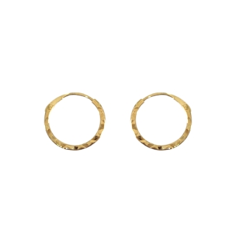 PENDIENTES ARO TUBO CUADRADO RUGOSO 1X10 MILÍMETROS ORO AMARILLO 18 KILATES