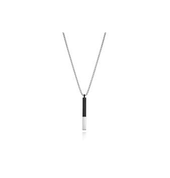COLLAR VICEROY ACERO HOMBRE CON COLGANTE ACERO Y NEGRO