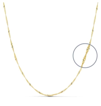 CADENA ORO AMARILLO 18 KILATES SINGAPUR ANCHO 1 MILÍMETROS LARGO 40 CENTÍMETROS