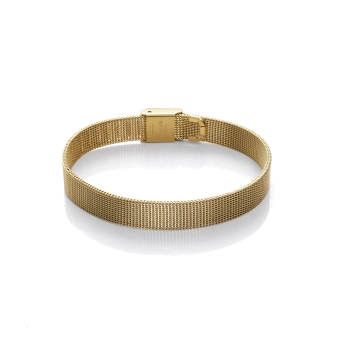 PULSERA NIÑA VICEROY MOTIVOS MALLA ACERO IP DORADO MILANESA ANCHO 5.5 MILÍMETROS LARGO AJUSTABLE