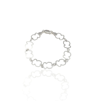PULSERA PLATA DE LEY 925 MUJER ESLABÓN TIPO OSO 16X11 MILÍMETROS LARGO 19.5 CENTÍMETROS
