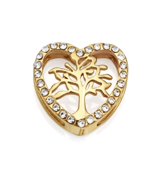 MOTIVO PULSERA VICEROY CHIC ACERO IP DORADO FORMA DE CORAZÓN CON ARBOL DE LA VIDA Y CERCO CON CIRCONITAS