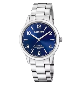 RELOJ CALYPSO ANALOGICO BASIC K5858/3 AZUL HOMBRE CAJA ACERO INOXIDABLE 40 MILÍMETROS ESFERA AZUL MARINO CORREA ACERO INOXIDABLE