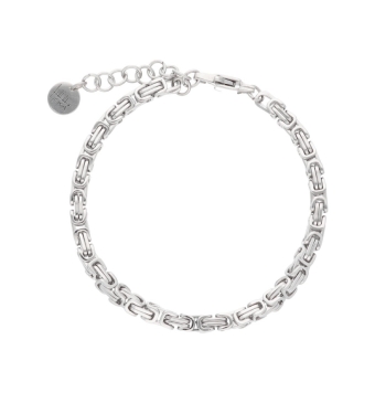 PULSERA LISKA ACERO ESLABÓN BIZANTINO ANCHO 4 MILÍMETROS LARGO AJUSTABLE 18-21 CENTÍMETROS