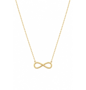 COLLAR MUJER PLATA DE LEY 925 CHAPADO DORADO CADENA ESLABÓN FORZADO INFINITO LISO 5X16 MILÍMETROS LARGO AJUSTABLE 40-43 CENTÍMET