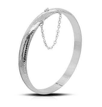 PULSERA MEDIA CAÑA MUJER PLATA DE LEY 925 ANCHO 6X70 MILÍMETROS CADENA SEGURIDAD