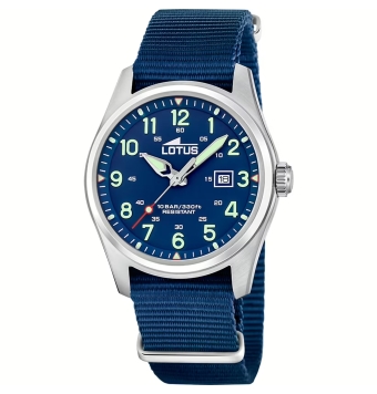 RELOJ LOTUS MINIMALIST FOR HIM HOMBRE 19055/2 CORREA DE NYLON AZUL CAJA ACERO 42 MILÍMETROS ESFERA AZUL CON CALENDARIO