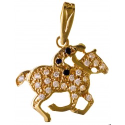 COLGANTE CABALLO CIRCONITAS Y JINETE ALTO 15 MM