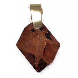 COLGANTE PLATA CHAPADO DORADON CRISTAL DE SWAROVSKI UNIFORME AMBAR