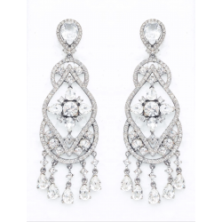 PENDIENTES PLATA DE LEY 925 ENGANCHE FORMA DE LAGRIMA MOTIVO CENTRAL CON ESTRELLA CON 5 FLECHOS CON CIRCONITAS CIERRE OMEGA LARG