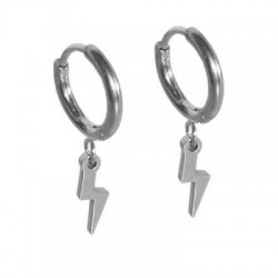 PENDIENTES ARO ACERO 316L PIRATA/RAYO LESTOR