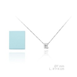 GARGANTILLA PLATA DE LEY 925 CADENA FINA CON INICIAL E 7 MILÍMETROS LARGO AJUSTABLE 41-45 CENTÍMETROS