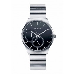 Reloj  Viceroy Hombre cadena acero esfera negra calendario