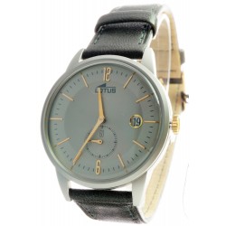 Reloj Lotus Hombre correa negra esfera gris calendario