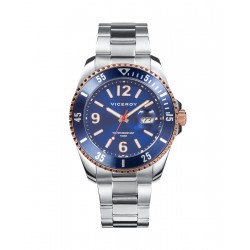 RELOJ VICEROY HEAT HOMBRE CADENA ACERO CAJA ACERO IP ROSA Y BISEL EN AZUL DIÁMETRO 43 MM ESFERA EN AZUL CON CALENDARIO TIPO DE C