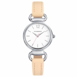 RELOJ VICEROY SWEET NIÑA CORREA PIEL BEIGE CAJA ACERO ESFERA BLANCA